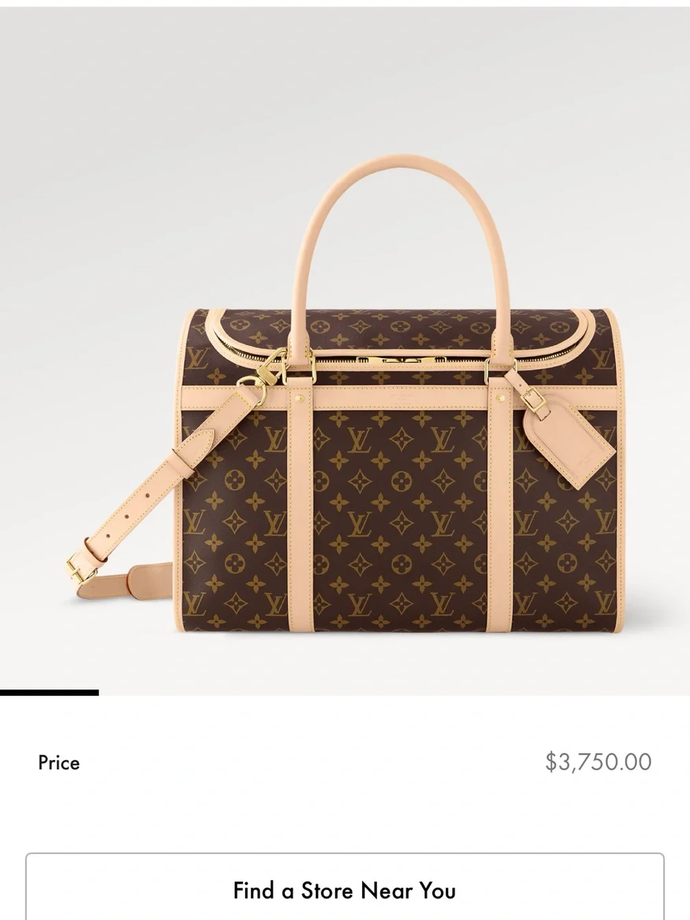 Louis Vuitton Monogram Canvas Brown and Natural Leather Pet Carrier